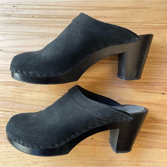 Sven Swedish black suede clogs EU 39/US 8-8.5 - Picture 2 of 4